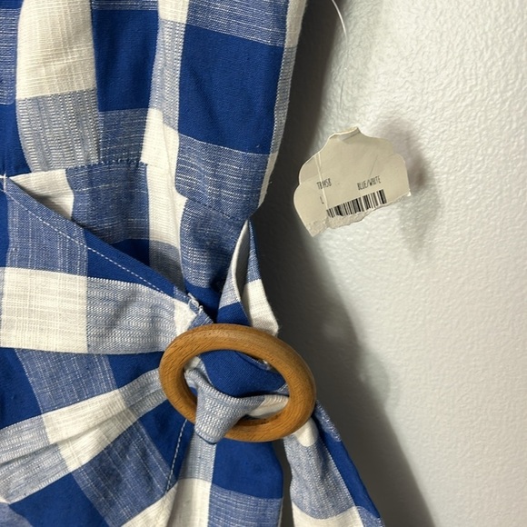Alter’D State Linen Blue Gingham Dress Size Large - Picture 4 of 7
